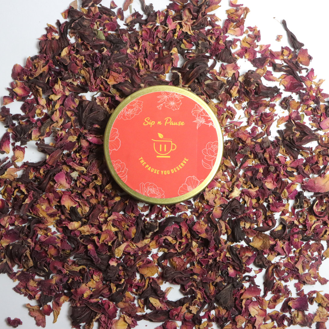 Rose Hibiscus Tea for Skin Glow, Detox & Wellness | Sip n Pause