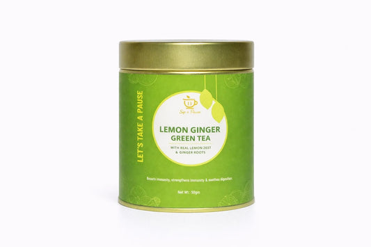 Lemon Ginger Green Tea for Immunity & Detox | Sip n Pause