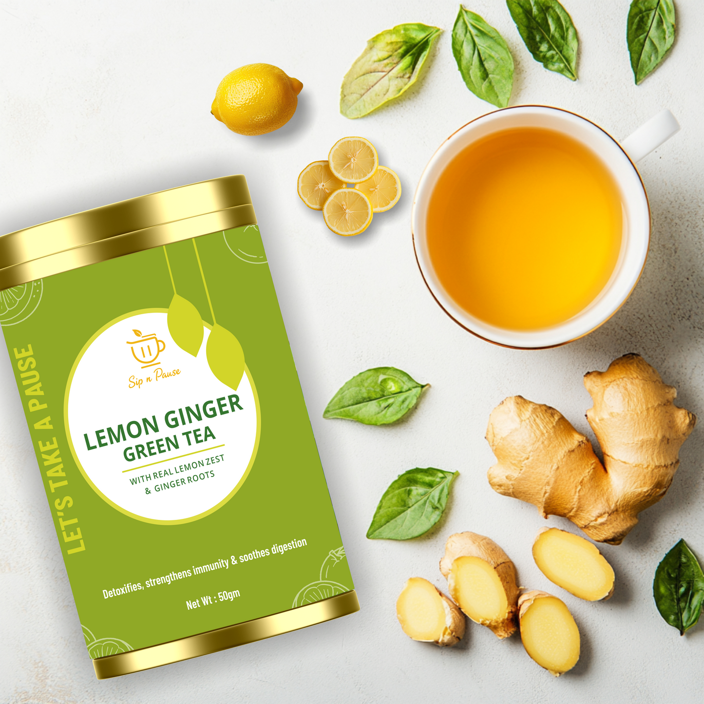 LEMON GINGER GREEN TEA