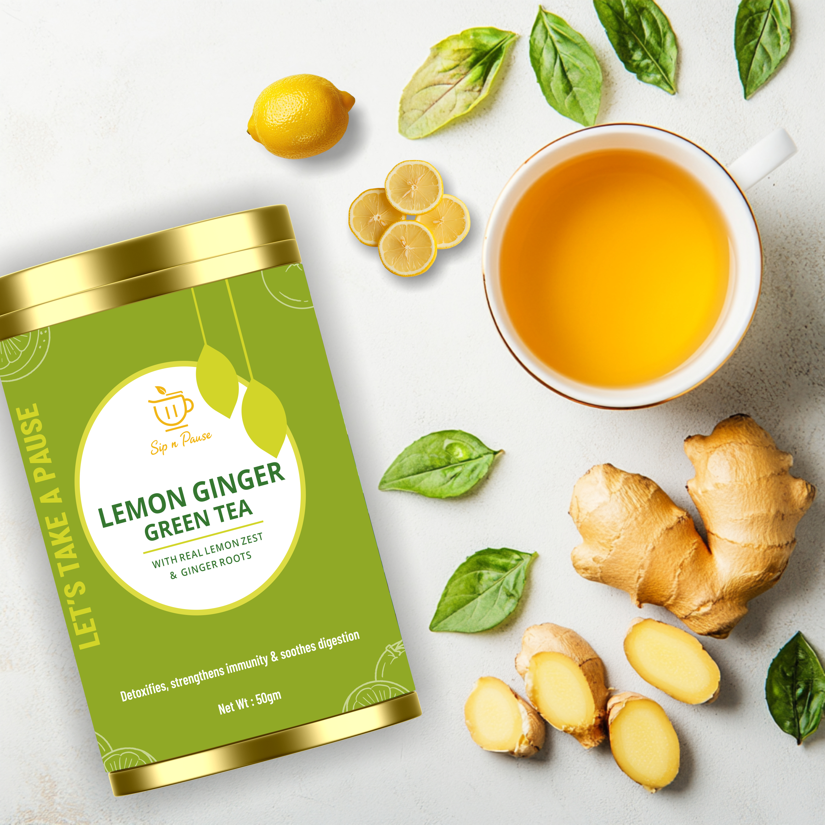LEMON GINGER GREEN TEA